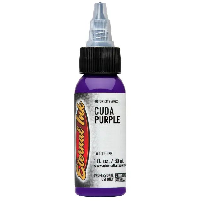 Cuda Purple Ink – Pigmento morado profundo de Eternal Ink ideal para trabajos profesionales.