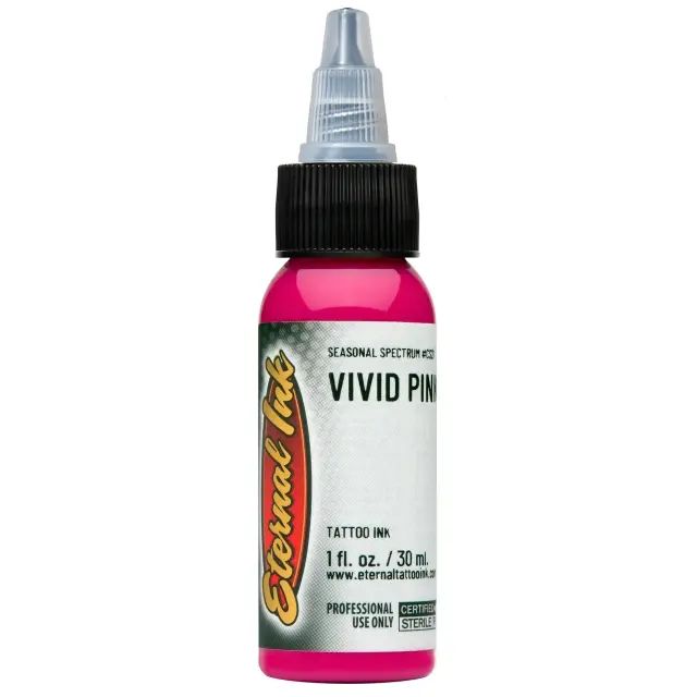 Vivid Pink Ink – Pigmento rosa luminoso de Eternal Ink ideal para trabajos profesionales.