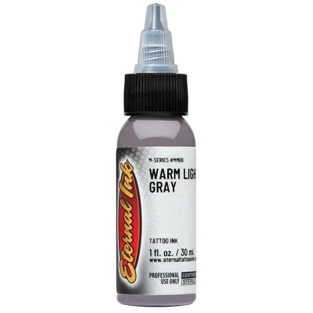 Warm Light Gray Ink – Pigmento gris suave de Eternal Ink ideal para trabajos profesionales.
